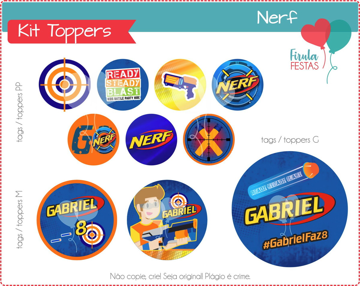 Kit Digital Toppers Nerf