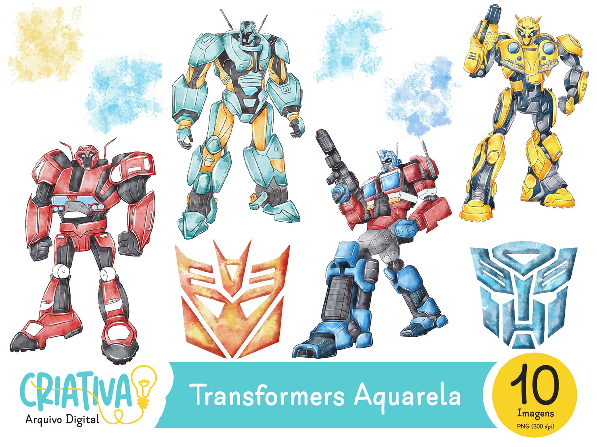 Kit Digital - Transformers Aquarela