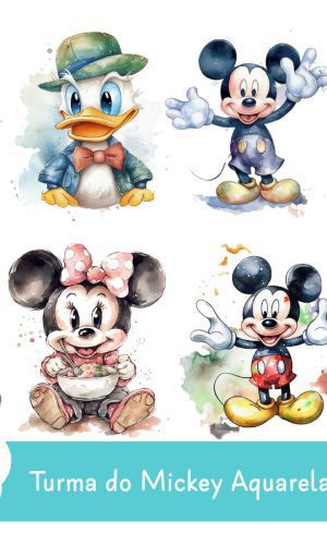 Kit Digital - Turma do Mickey Aquarela 01
