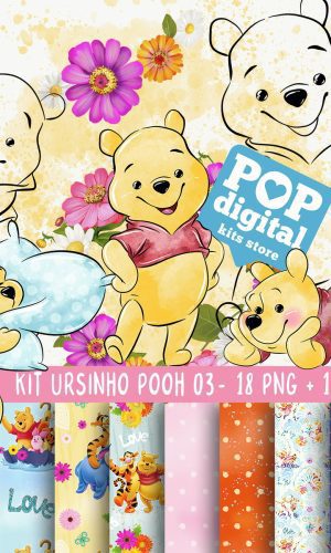 Kit Digital Ursinho Pooh 03 Aquarela