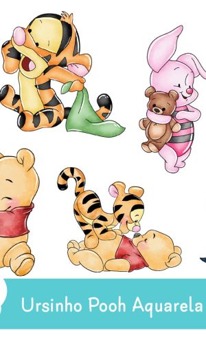 Kit Digital - Ursinho Pooh Aquarela 01