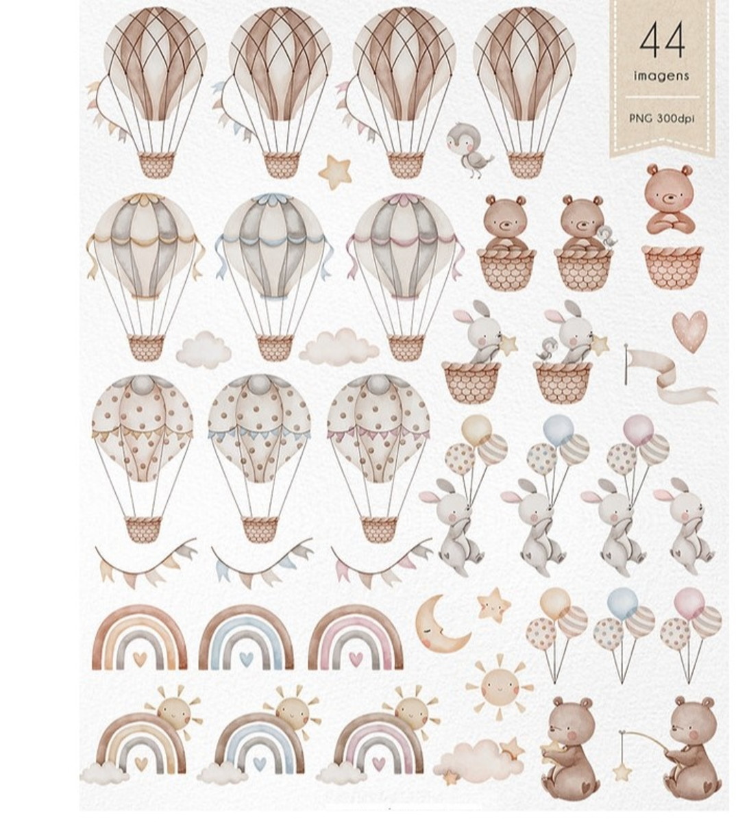 Kit Digital Voe Alto Aquarela - Imagem 2