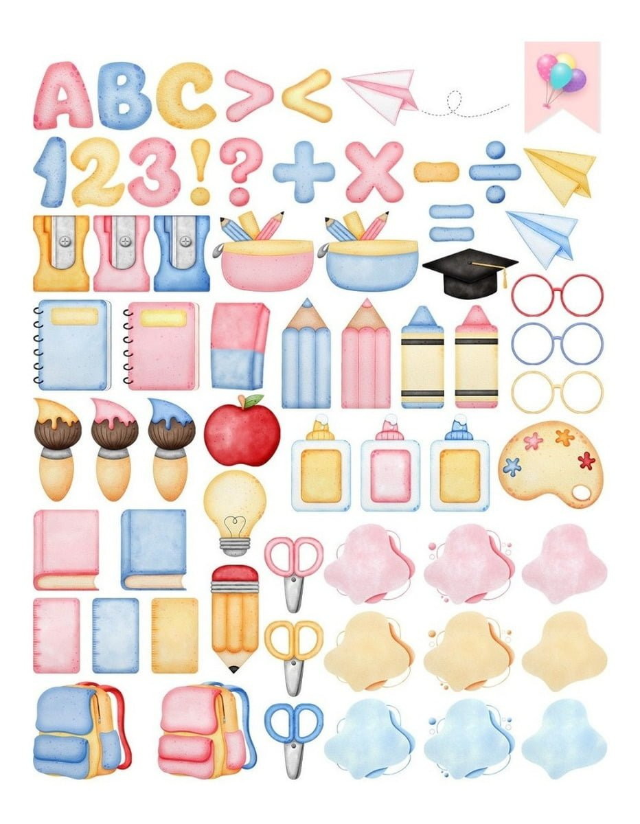 Kit Digital Volta às Aulas Aquarela Raposa Panda Urso Png - Imagem 3