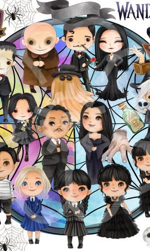 Kit Digital Wandinha Família Addams