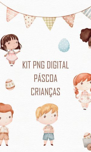 Kit Png Digital -crianças Aquarela