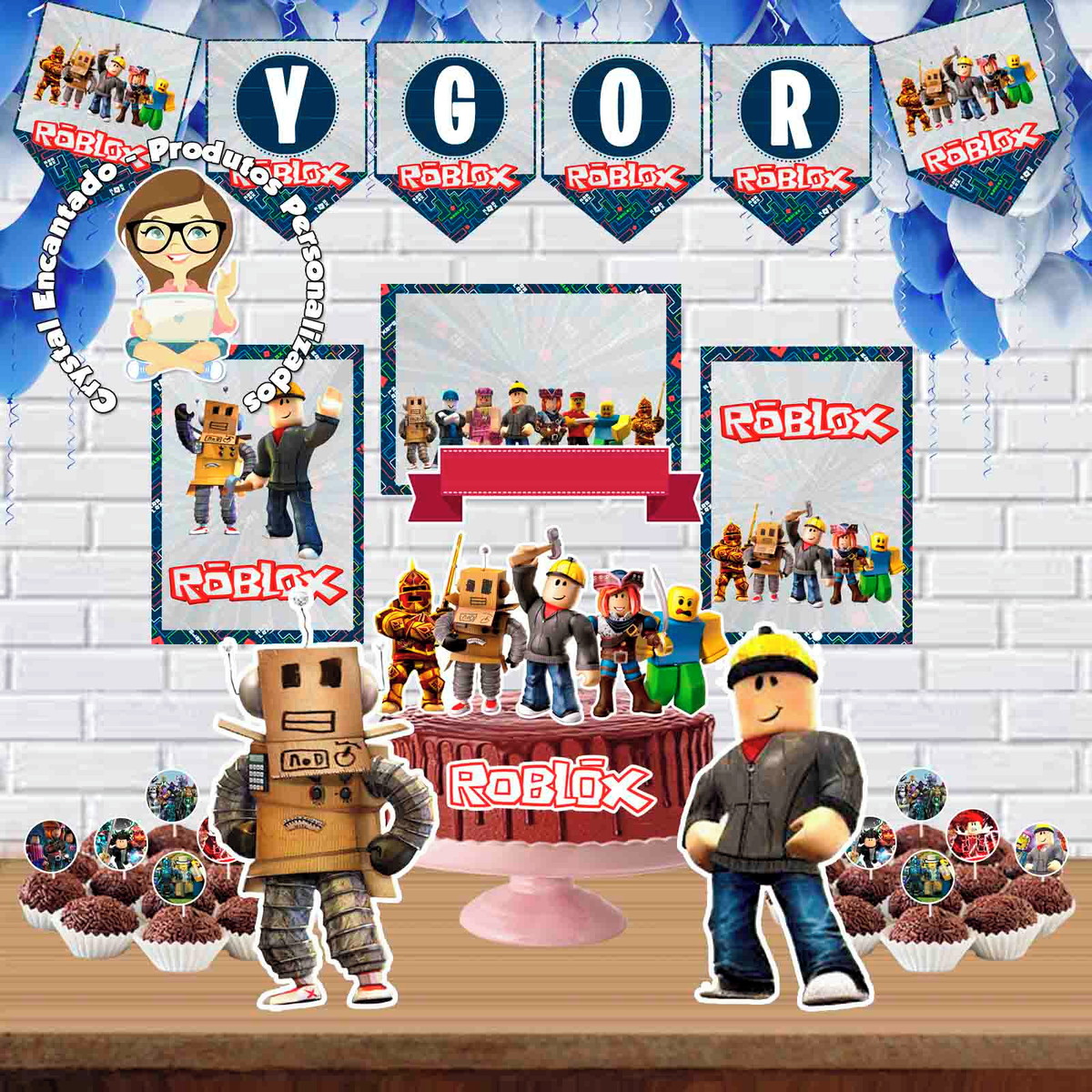 KIT SÓ UM BOLINHO ROBLOX MENINO - ARQUIVO DIGITAL