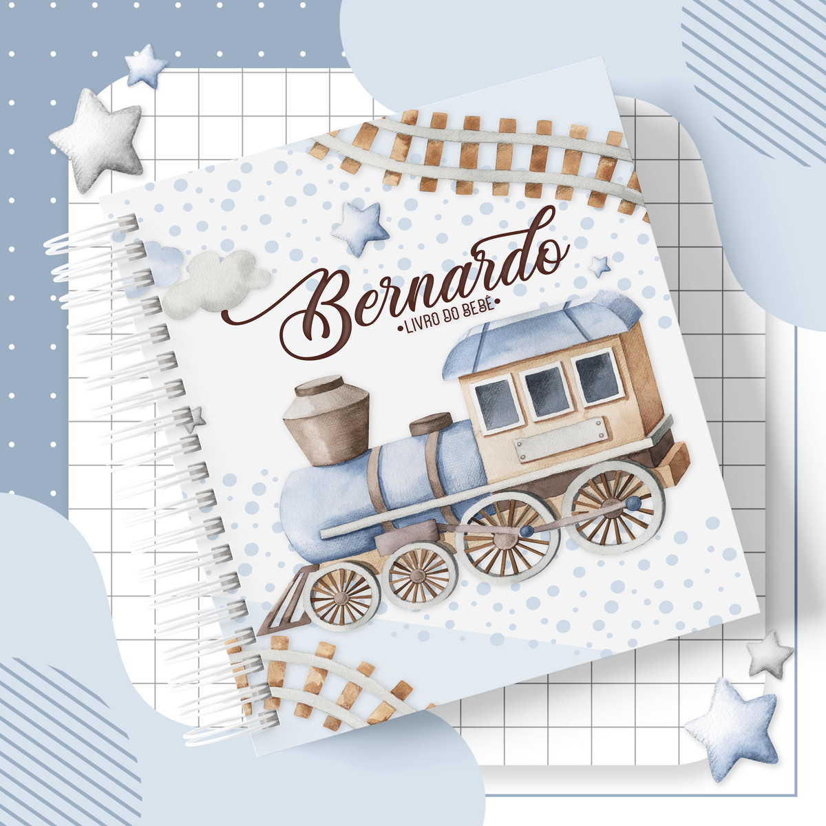 Livro do Bebê + Caderneta Trenzinho Aquarela - Digital - Imagem 3