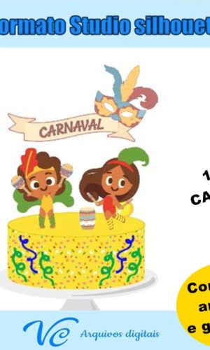 M168- Arquivo de corte Topo de Bolo Carnaval Casal 05
