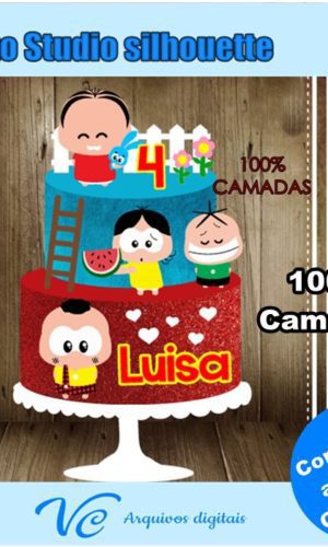 M286- Arquivo de Corte Topo de Bolo Monica Toy Camadas