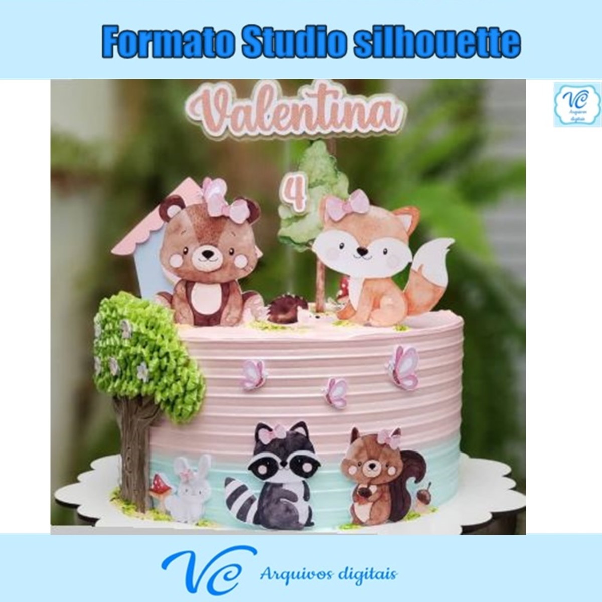 M54 - Arquivo Topo Bosque Aquarela Floresta cute