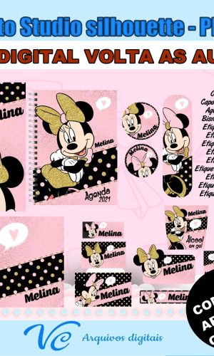 M621- Arquivo de corte Volta ás Aulas Minnie Dourada