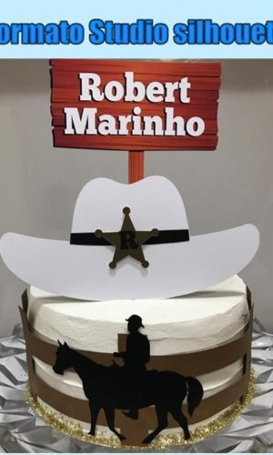 M75- Arquivo de Corte Topo Bolo Cowboy Vaqueiro Vaquejada 03