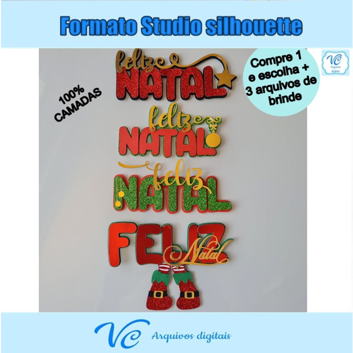 M98- Arquivo Corte Topo de bolo Frases Feliz Natal -02