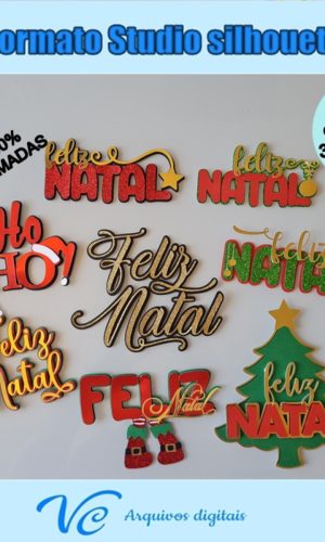 M99- Arquivo Corte Topo de bolo Frases Feliz Natal -03
