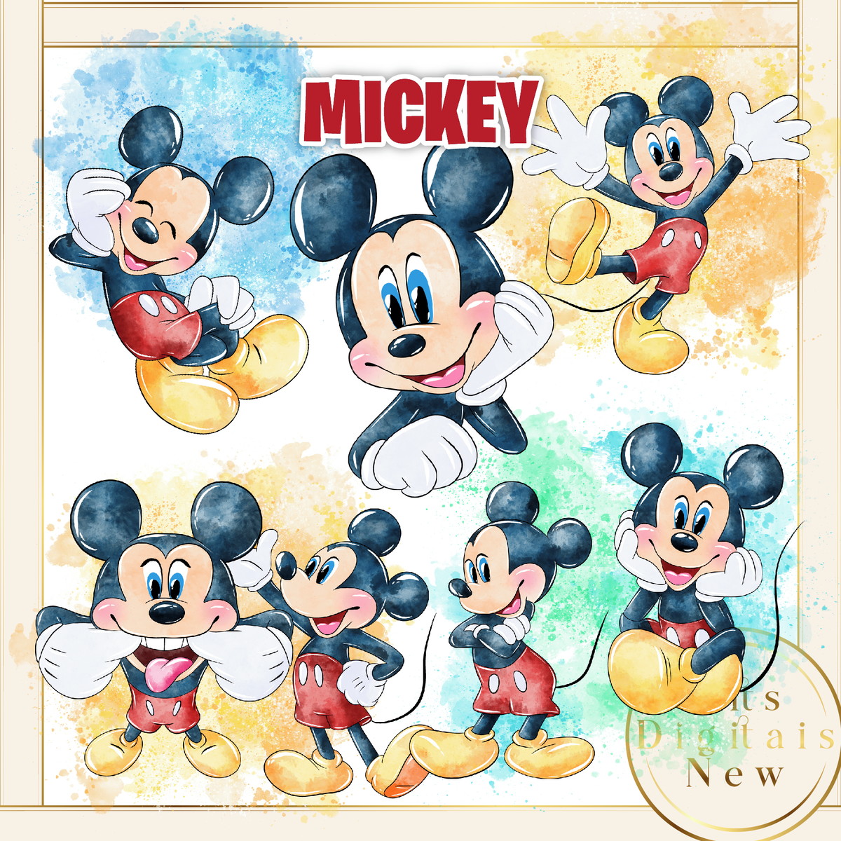 Mickey Aquarela Kit Digital