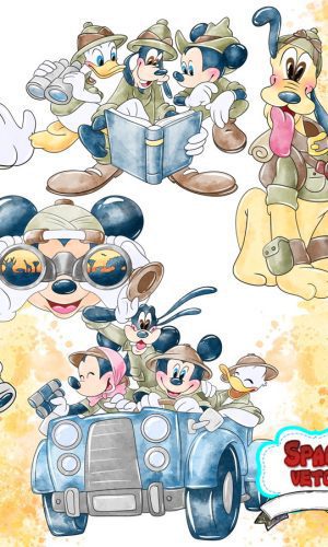 Mickey Safari Aquarela ,kit Digital Compre 1 Leve 3