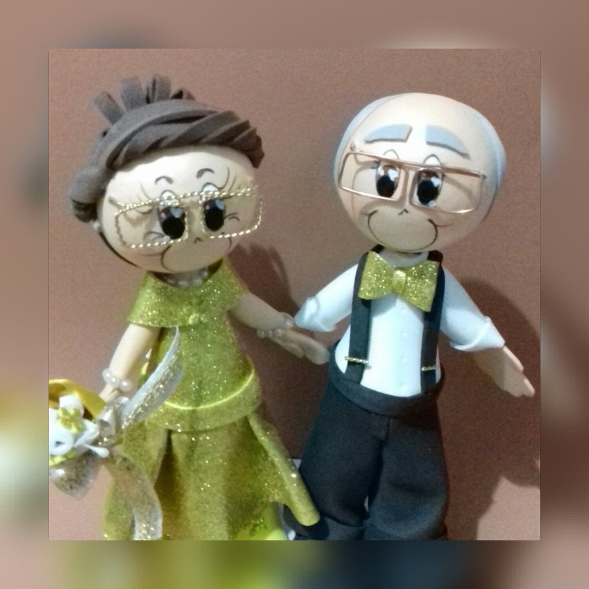 Noivinhos * Topo de Bolo * Bodas de Ouro - Imagem 2