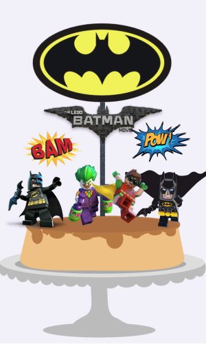 Pague 1 e Leve 2 Topo de Bolo Batman Lego Arquivo de Corte