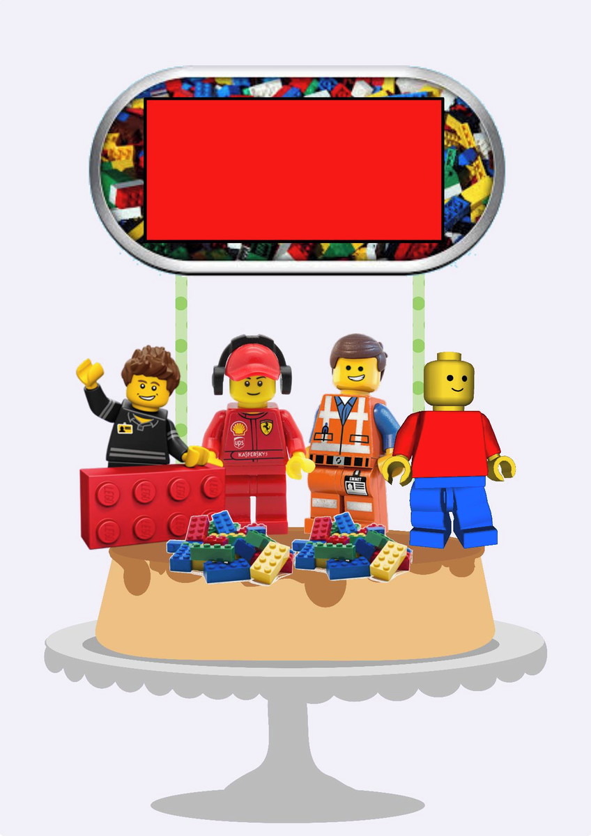 Pague 1 e Leve 2 Topo de Bolo Lego Arquivo de Corte