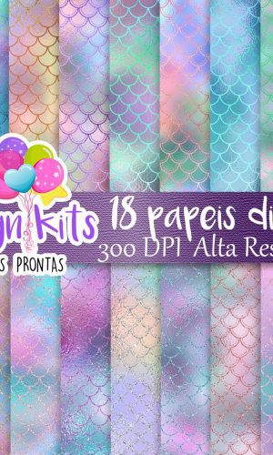 Papéis Sereia kit digital