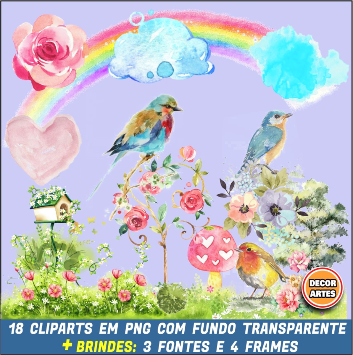 Promo 2 Em 1 - Kit Digital Jardins Aquarela
