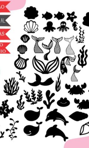 Sereia Cortes -topo de Bolo Arquivo de Corte e Impressão
