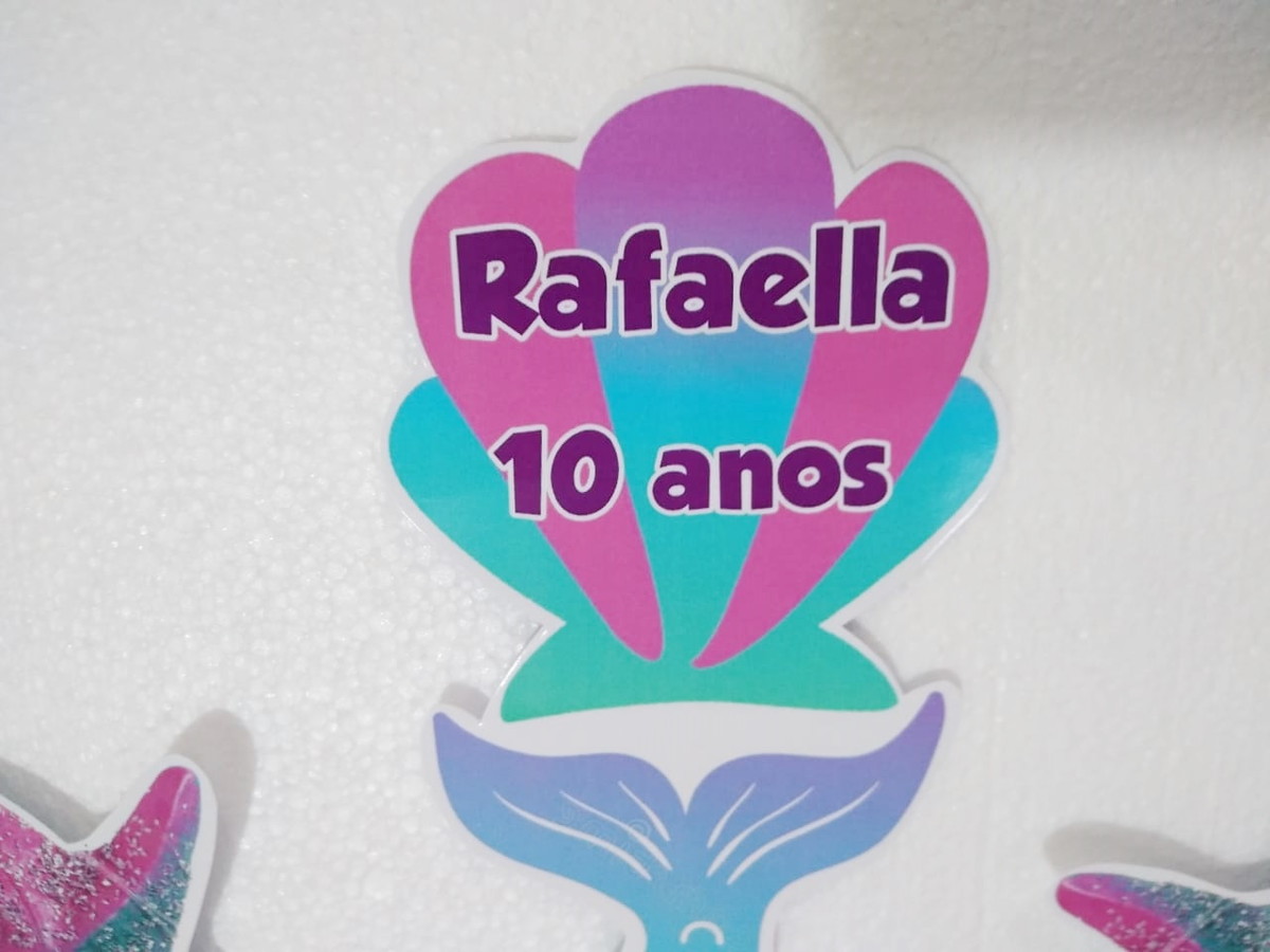 Sereia topo de bolo personalizado pronta entrega - Imagem 5