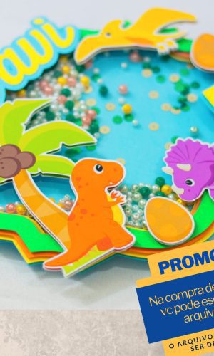 Studio/pdf Arquivo de Corte Shaker Topo de Bolo Dinossauros