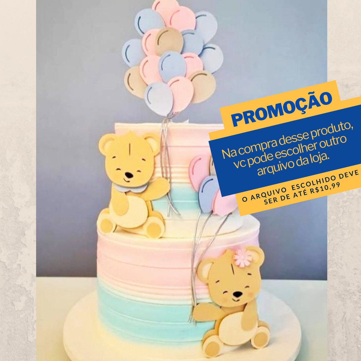 Studio/pdf Arquivo de Corte Topo de Bolo Chá Revelação -001