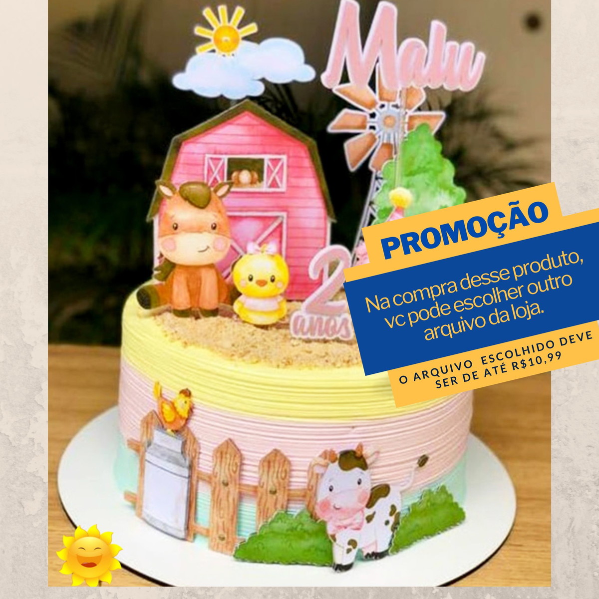 Studio/pdf Arquivo de Corte Topo de Bolo Fazendinha-003