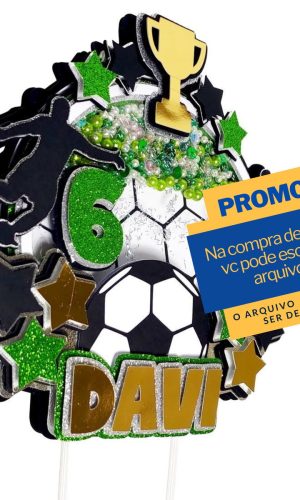 Studio/pdf Arquivo de Corte Topo de Bolo Futebol Bola -018