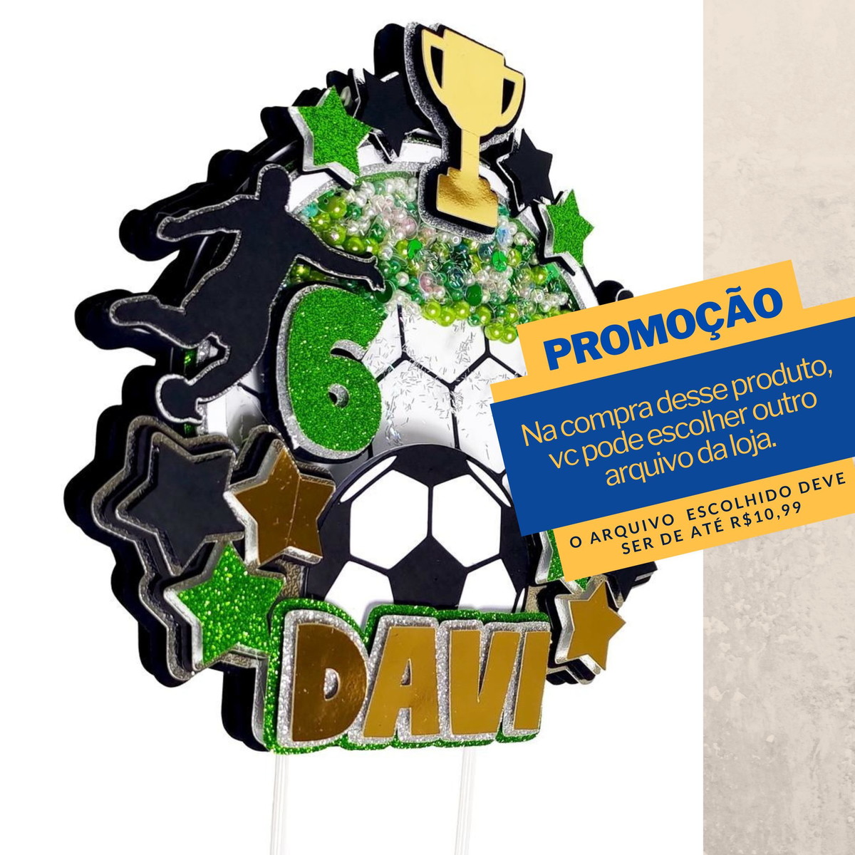 Studio/pdf Arquivo de Corte Topo de Bolo Futebol Bola -018