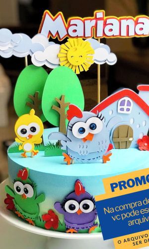 Studio/pdf Arquivo de Corte Topo de Bolo Galinha Pintadinha