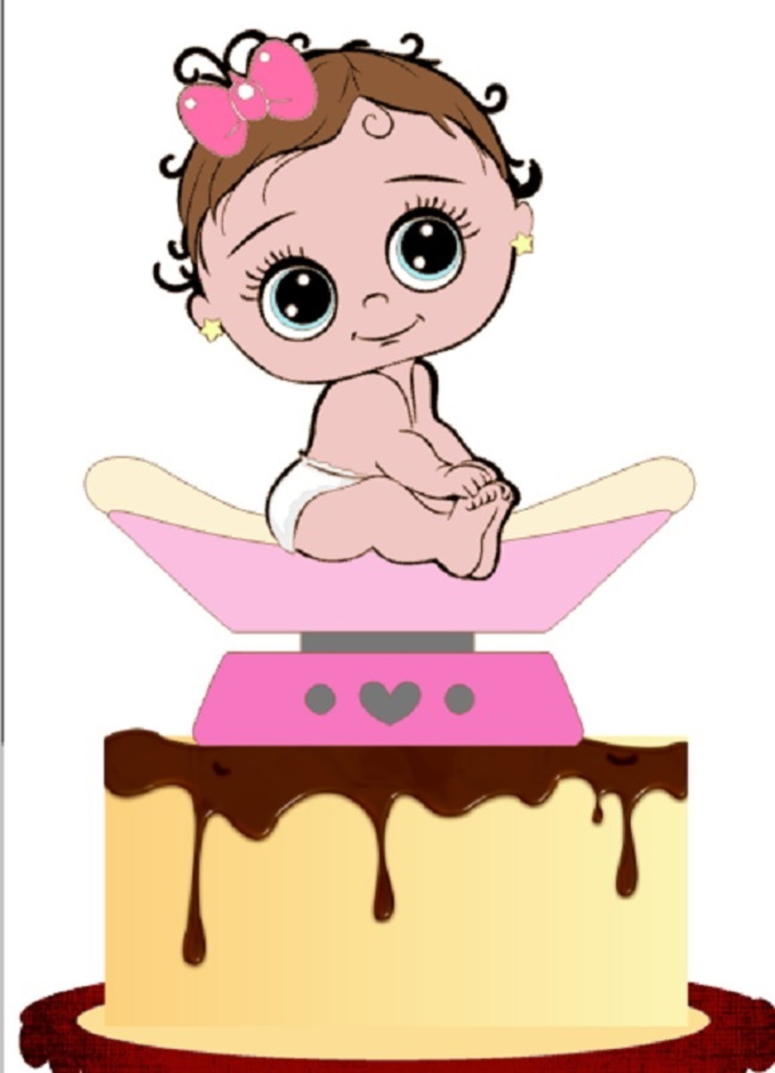 Topo Bebê Menina em Camadas - Arquivo Digital