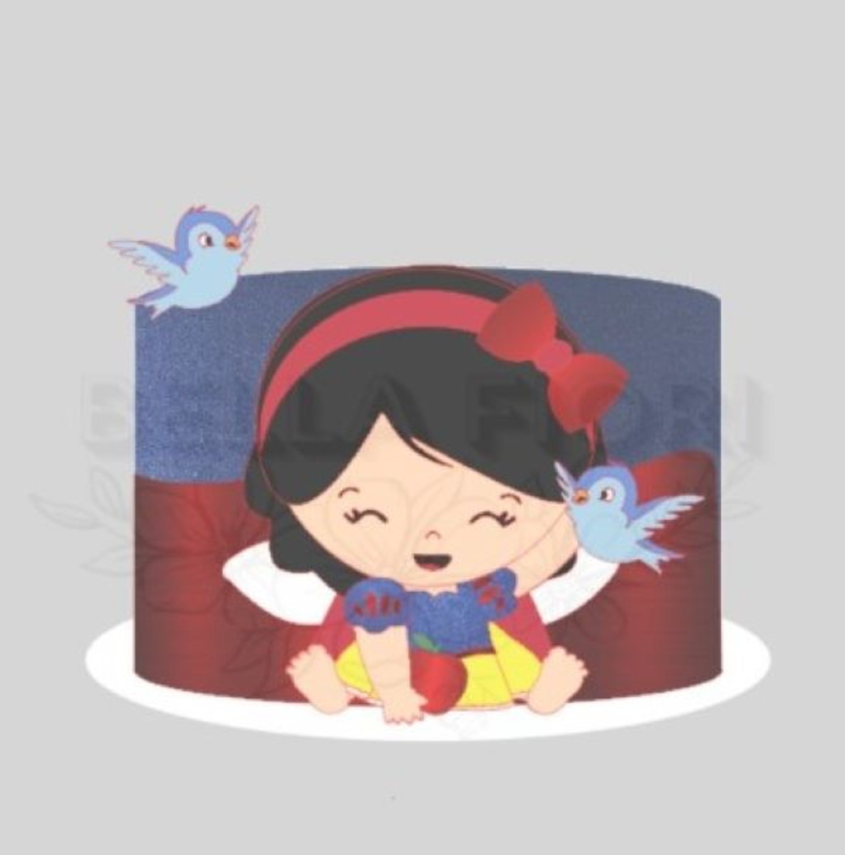 Topo Bolo Branca De Neve Baby Em Camadas- Arquivo De Corte