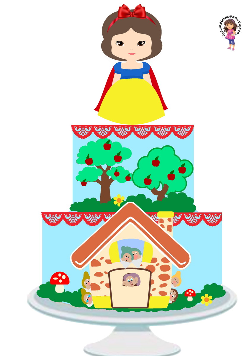 Topo Branca de Neve Cute em Camadas - Arquivo de corte - Imagem 5
