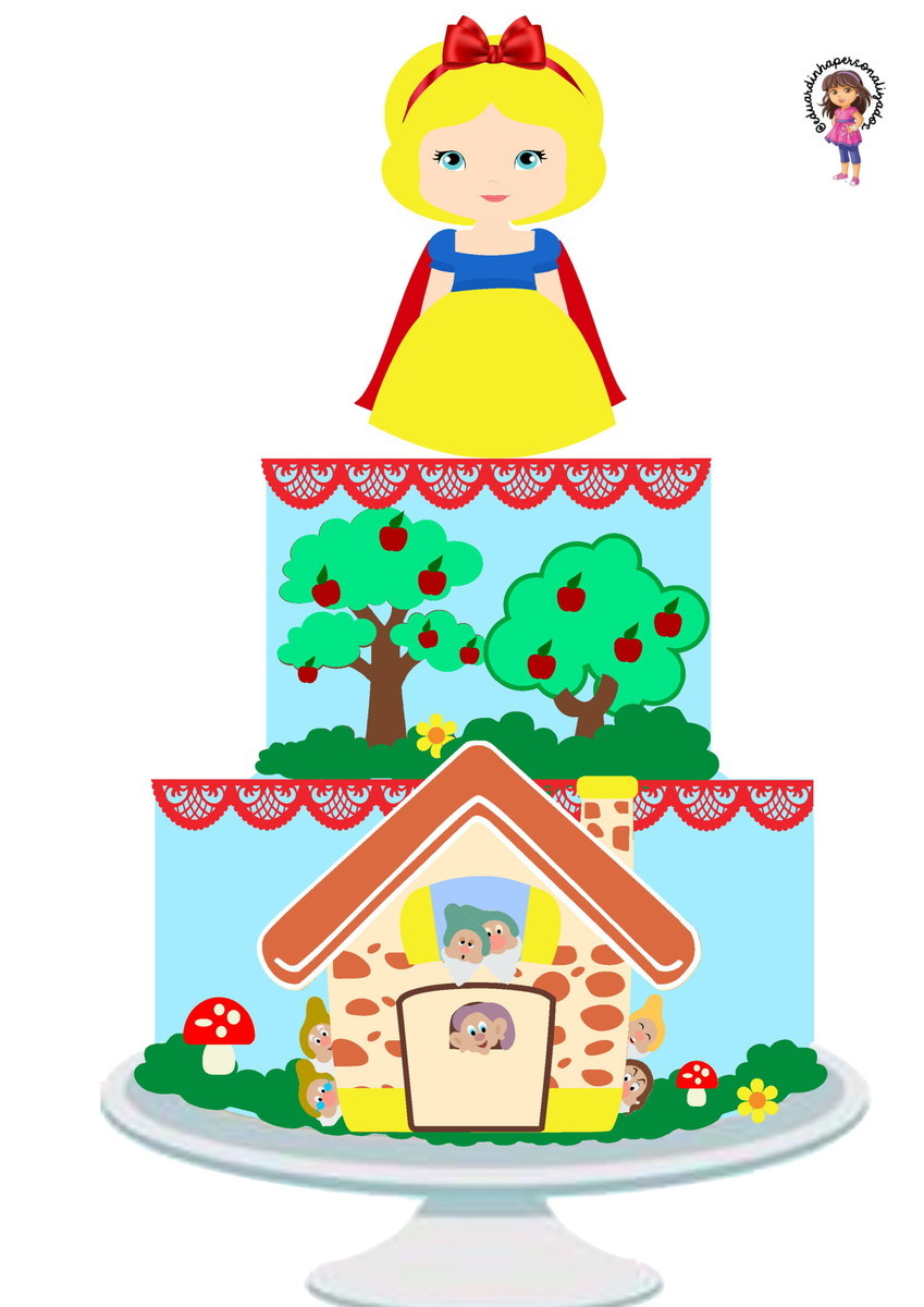 Topo Branca de Neve Cute em Camadas - Arquivo de corte - Imagem 4