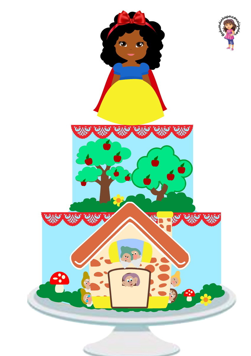 Topo Branca de Neve Cute em Camadas - Arquivo de corte - Imagem 3