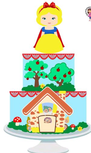Topo Branca de Neve Cute em Camadas - Arquivo de corte