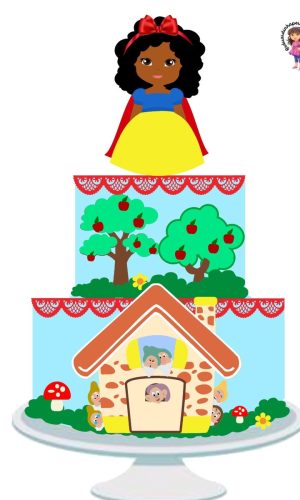 Topo Branca de Neve Cute em Camadas - Arquivo de corte