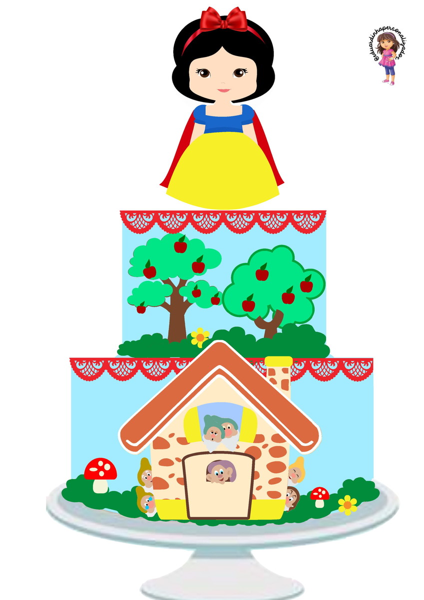 Topo Branca de Neve Cute em Camadas - Arquivo de corte - Imagem 3