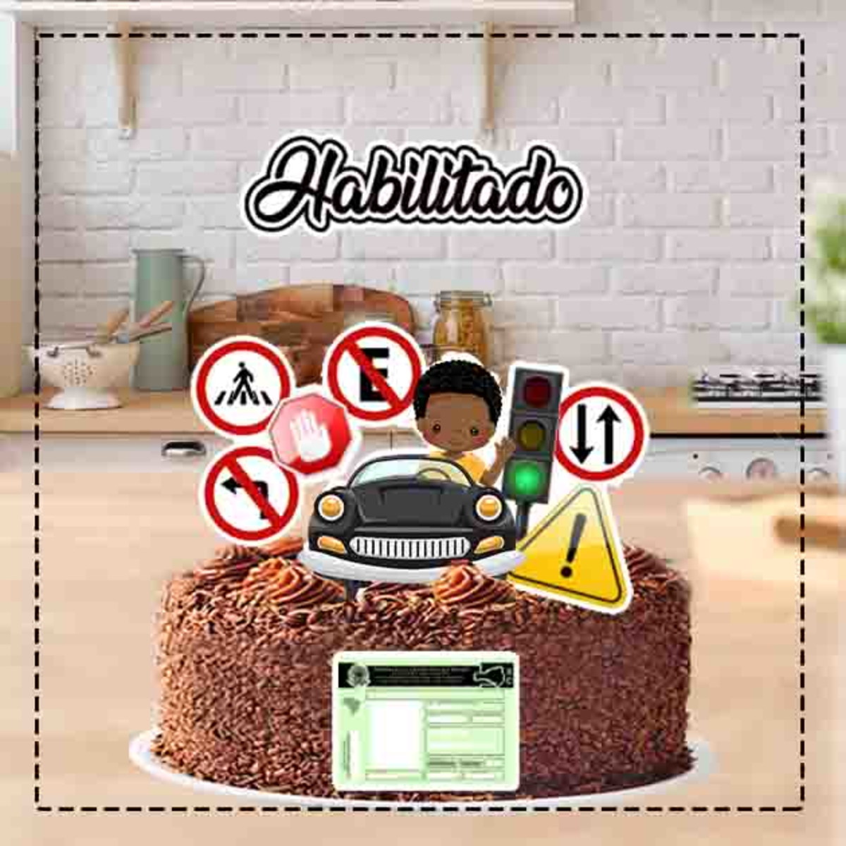 Topo De Bolo 1 Habilitação Menino - Arquivo Digital