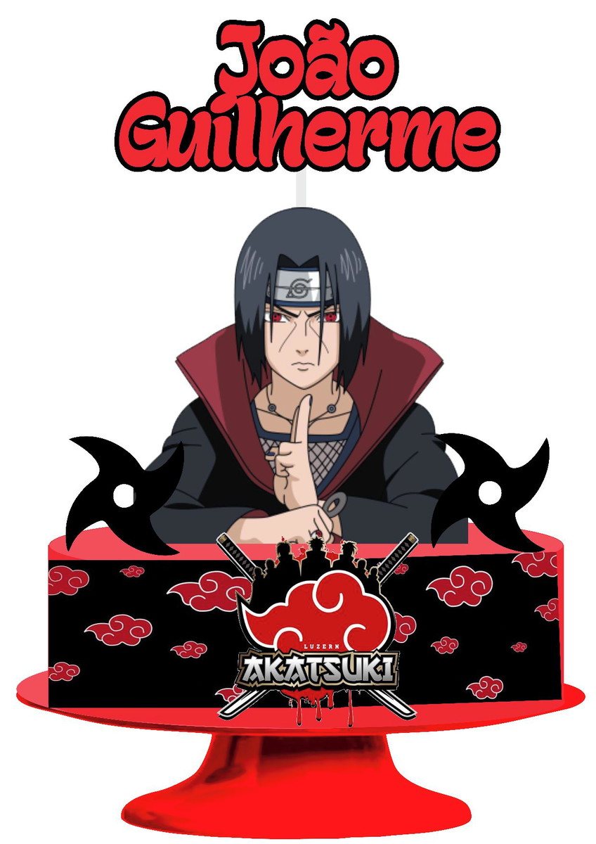 Topo de Bolo Itachi Akatsuki