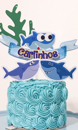 TOPO DE BOLO ARQUIVO DE CORTE BABY SHARK