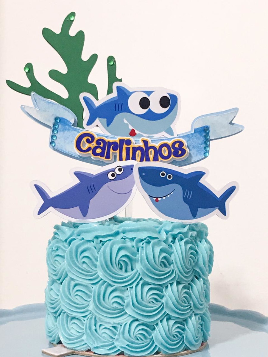 TOPO DE BOLO ARQUIVO DE CORTE BABY SHARK