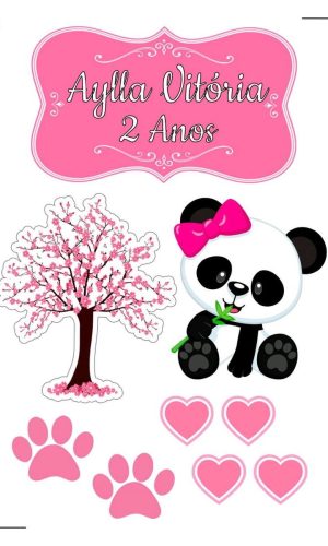 Topo de bolo Arquivo de Corte Silhouette Panda