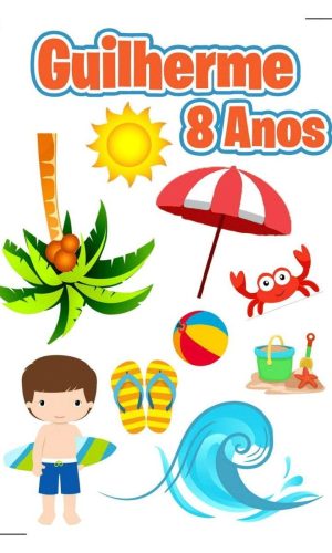 Topo de bolo Arquivo de Corte Silhouette Praia