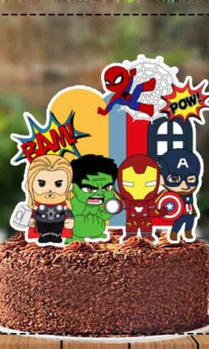 Topo de Bolo Avengers Cute - Ref 3996 Arquivo Digital