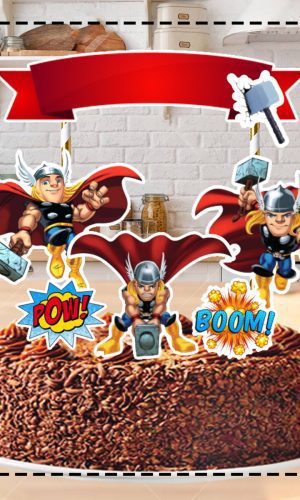 TOPO DE BOLO AVENGERS THOR - ARQUIVO DIGITAL