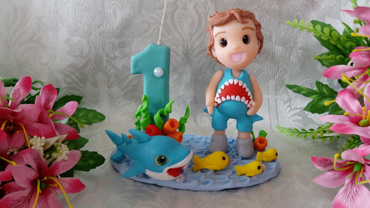Topo de Bolo Baby Shark